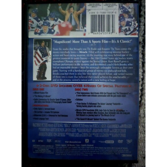 Disney's Miracle 2-Disc Widescreen DVD - Kurt Russell - Picture 3 of 3